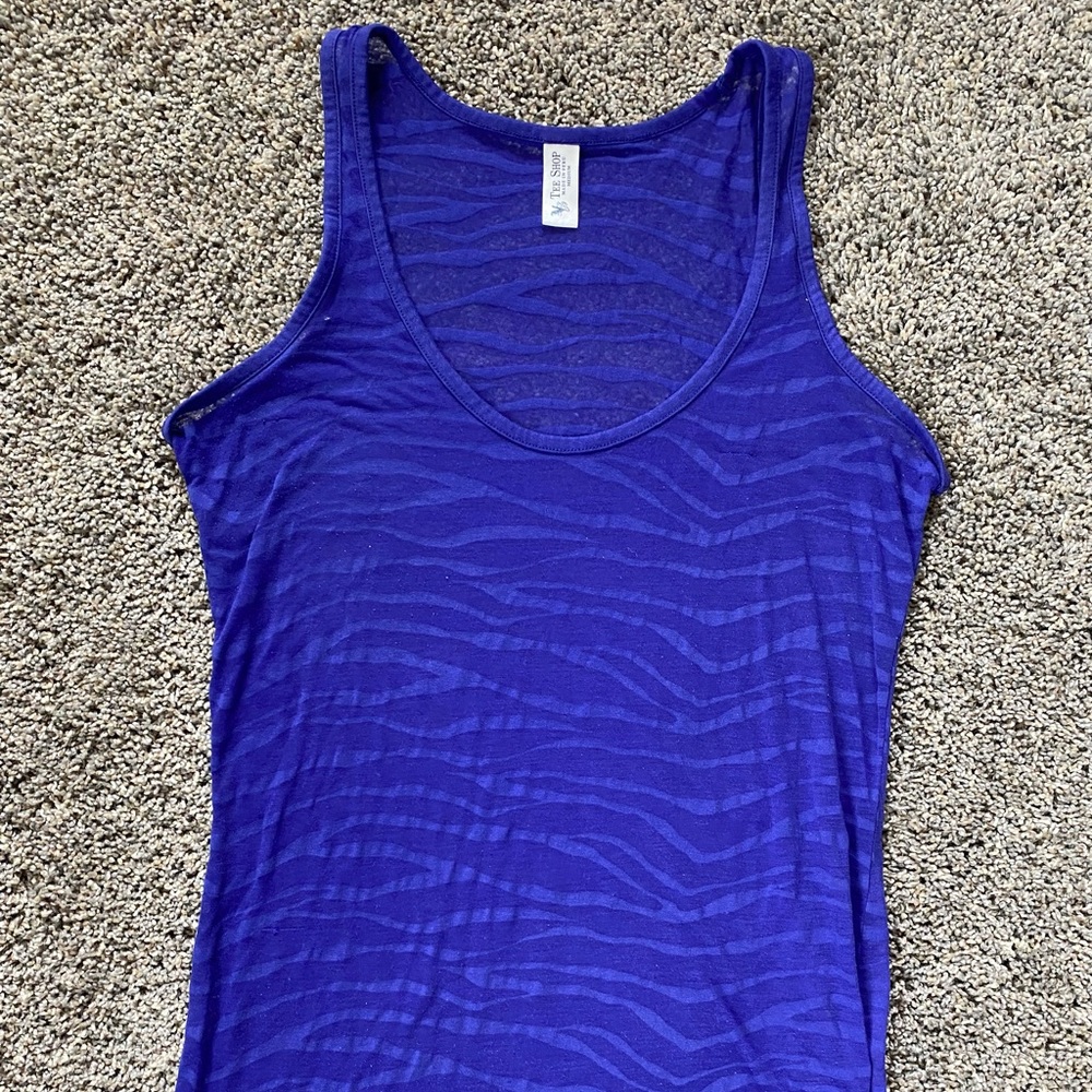 Blue zebra tank top size M